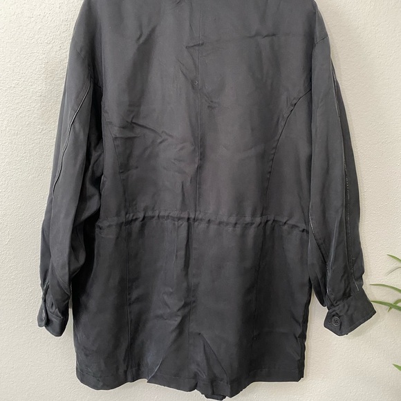 Vintage Vivaldi Made In Italy Silk Drop Waist Oversize Trench Coat Jacket - Picture 4 of 12